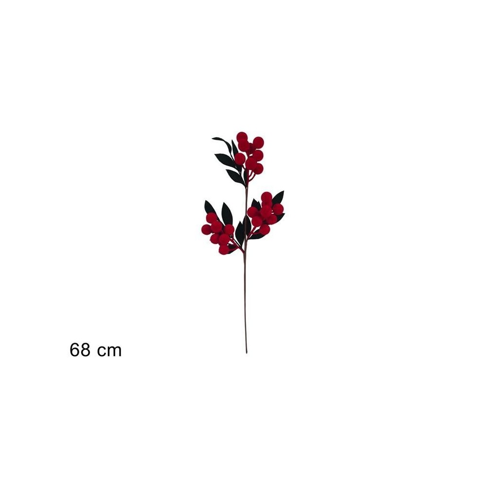 STELO 68CM. BACCHE VELLUTO ROSSO